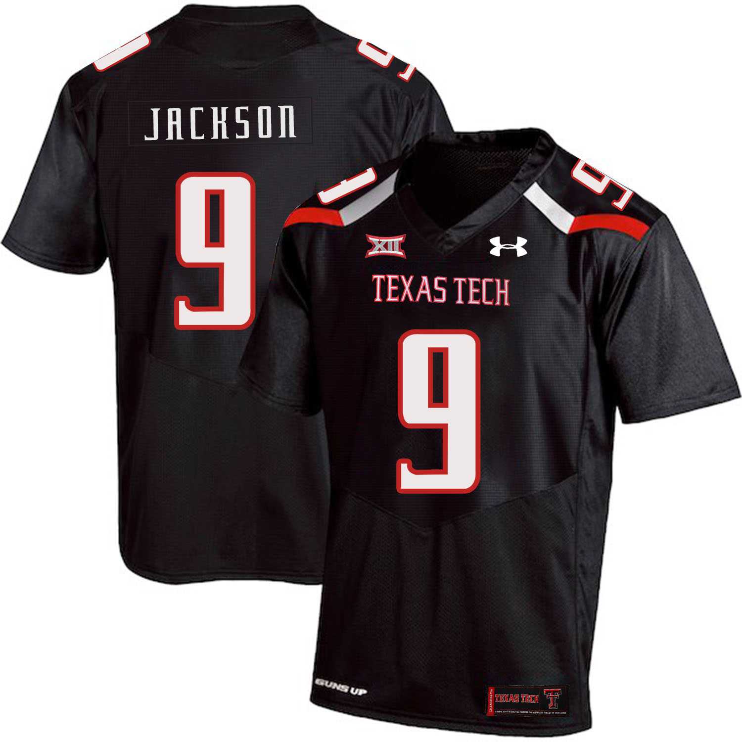 Texas Tech Red Raiders #9 Branden Jackson Black College Football Jersey